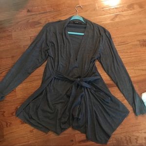 Apt. 9 Dark Heathers Grey Wrap Top
